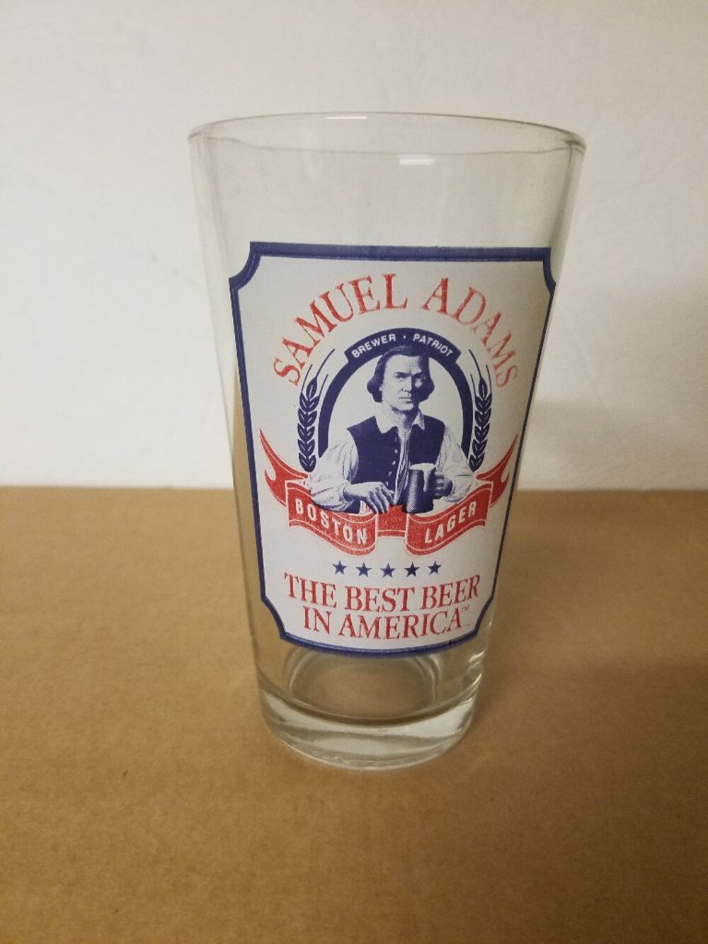 Vintage Samuel Adams Boston Lager Glass The Best Beer In America New Old Stock